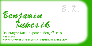 benjamin kupcsik business card